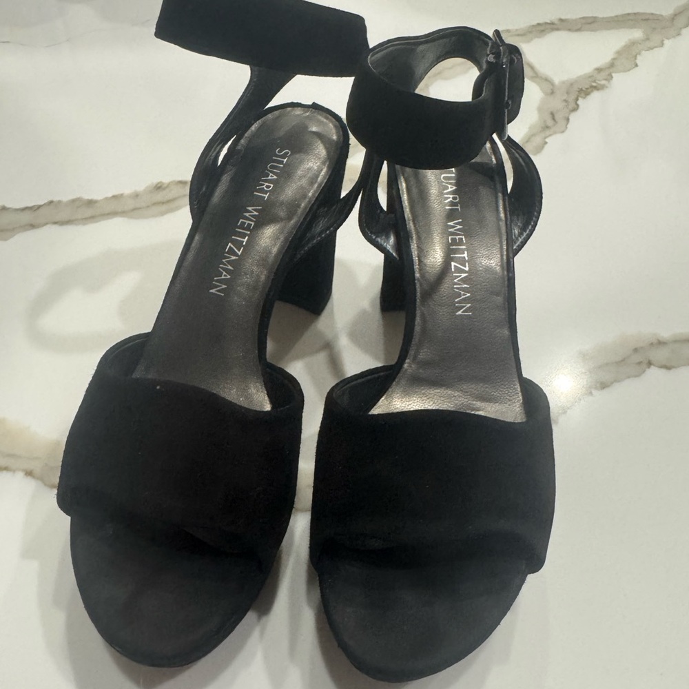 Stuart Weitzman Realdeal black suede wedge 5.5